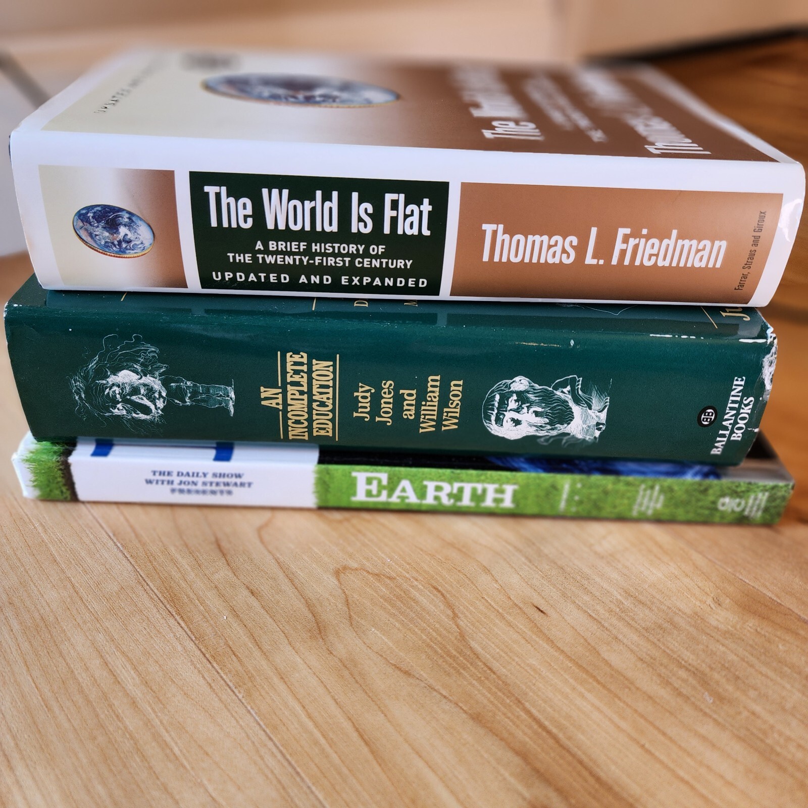 Non-Fiction Book Lot 3: Earth (The Book), An Incomplete Education, World is Flat