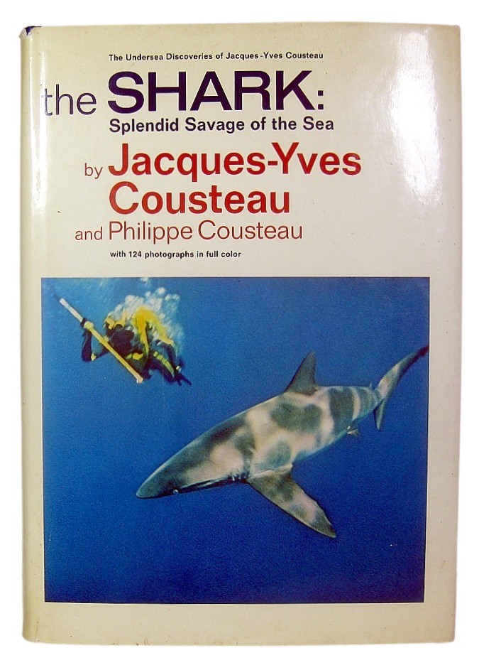 1970 SHARKS Personally Signed by JACQUES COUSTEAU & PHILIPPE COUSTEAU Ocean JAWS