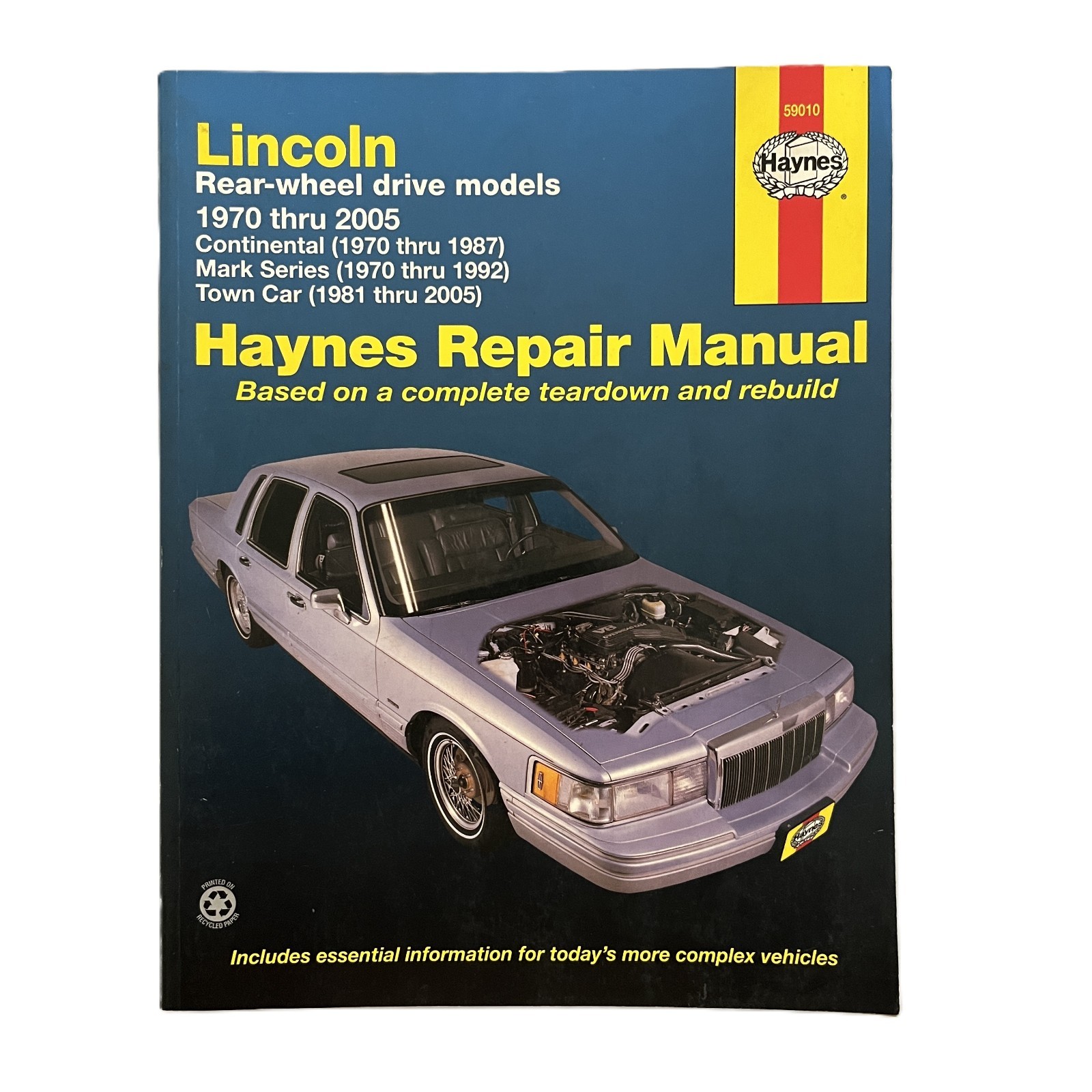 Lincoln Haynes Repair Manual 1970 Thru 2005 Rear Wheel Drive #59010