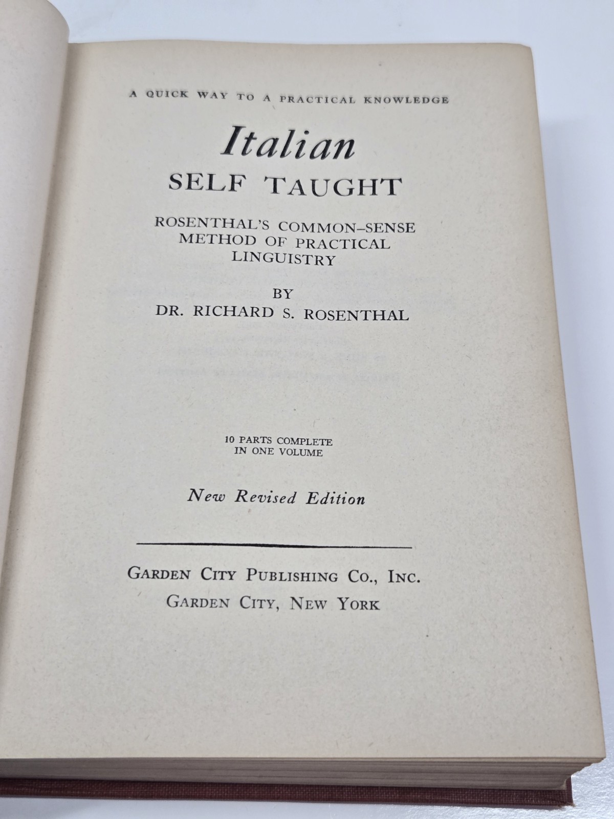Italian Self Taught – 1944 Rosenthal Common Sense Method Of Practical Linguistry