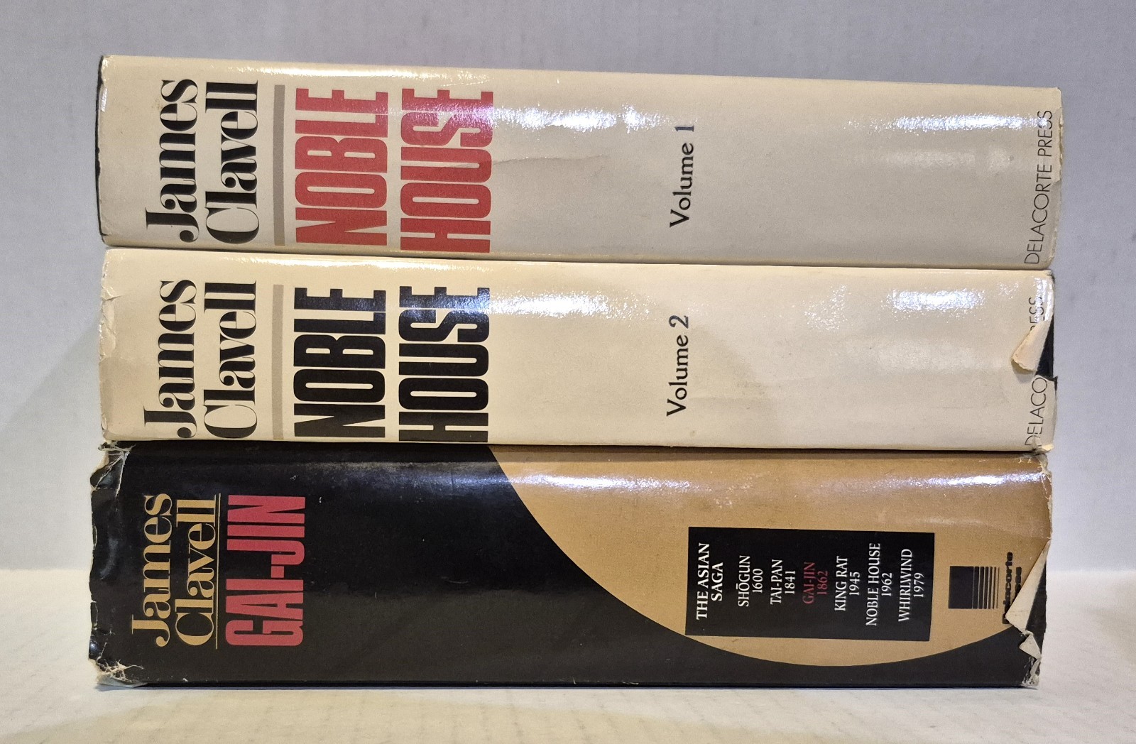 James Clavell Asian Saga lot Gai-Jin Noble House Vol 1 & Vol 2 HC good preowned