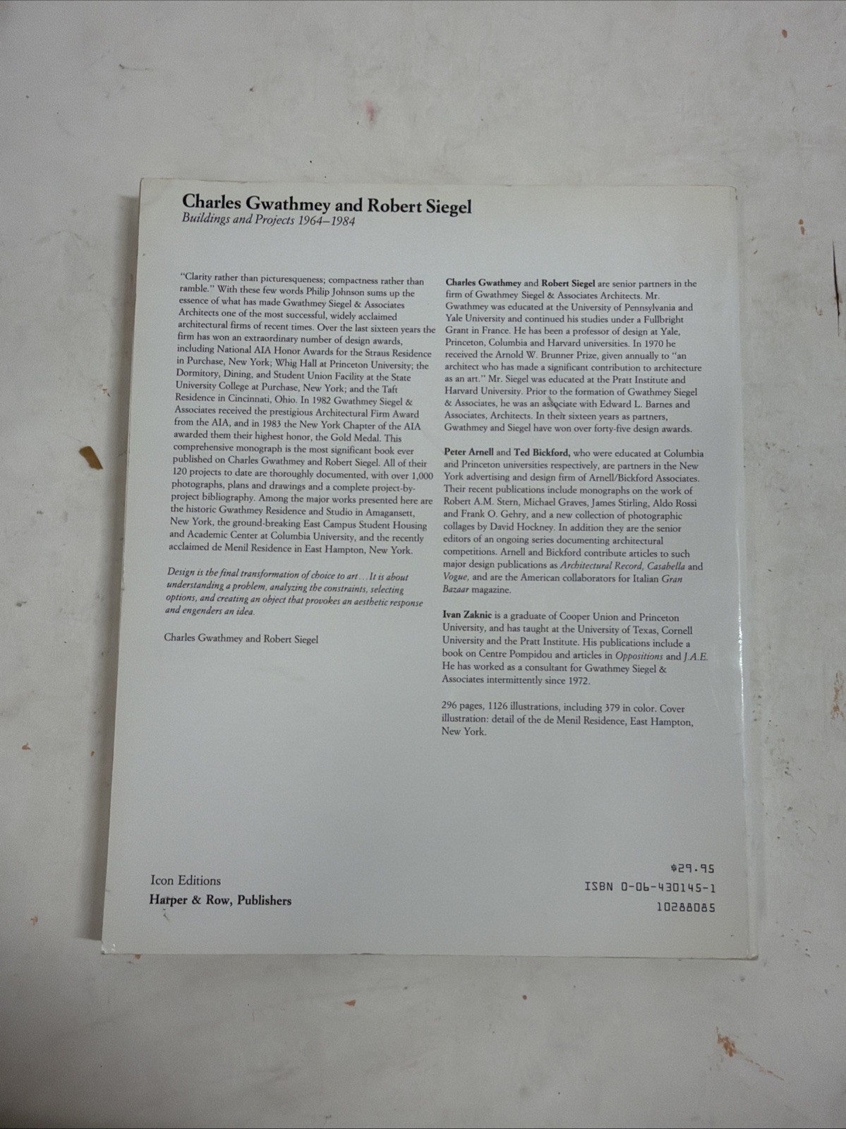 Charles Gwathmey and Robert Siegel: Buildings and Projects With Ephemera