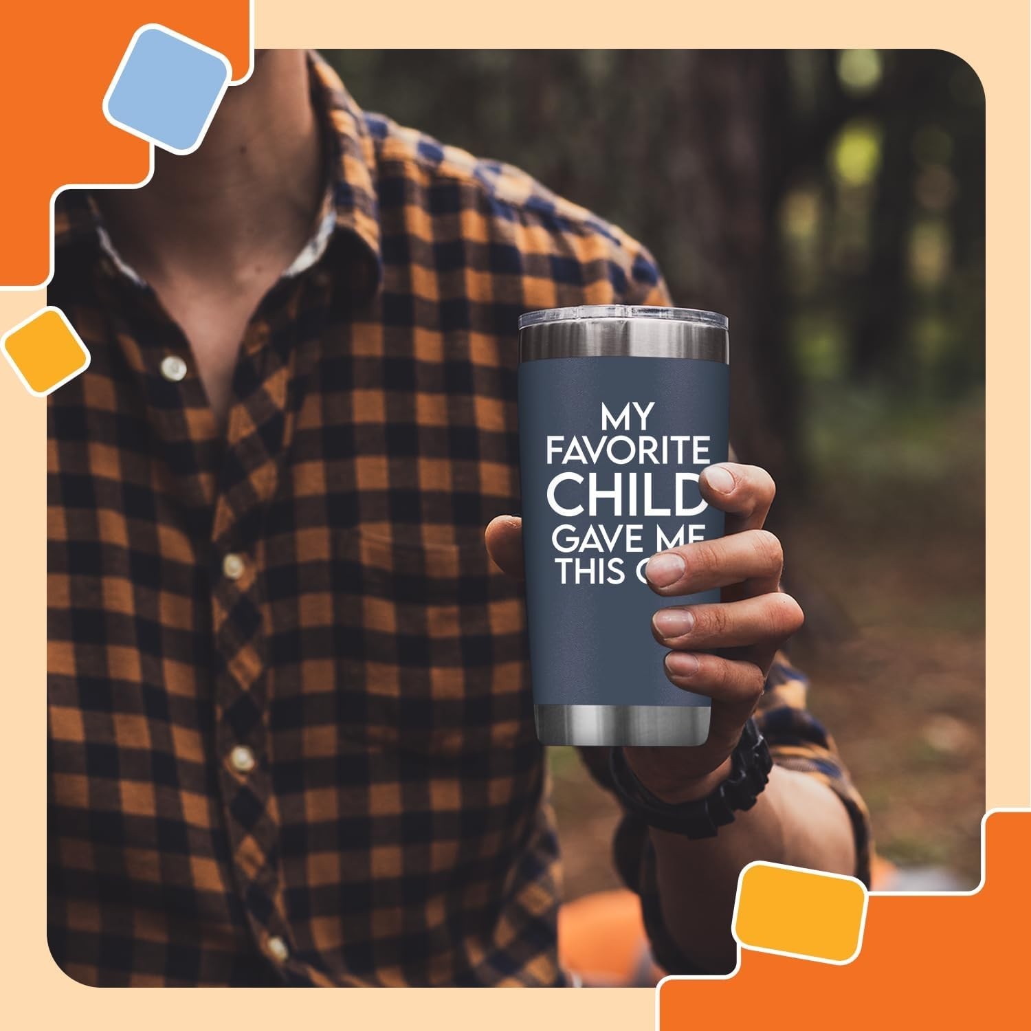 20 Oz Insulated Stainless Steel Dad Tumbler – Navy, Gift for Fathers