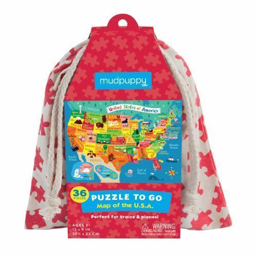 Mudpuppy Map of The U.S.A. to Go Puzzle, 36 Pieces, Ages 3+, Convenient Travel-