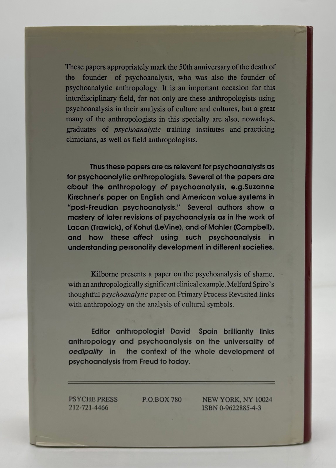 Psychoanalytic Anthropology After Freud