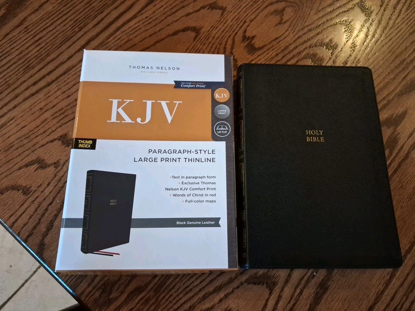 KJV LARGE PRINT Thinline Bible Thumb Indexed ~ $104.99 Retail ~ Genuine Leather