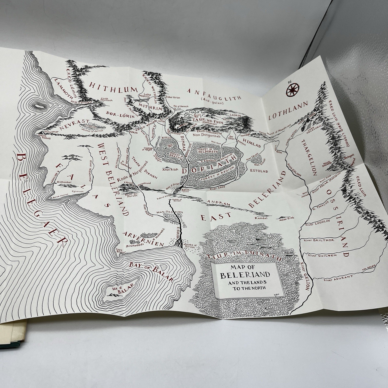 The Silmarillion J.R.R. Tolkien 1977 1st US Hardcover Ed Book Map Still Attached