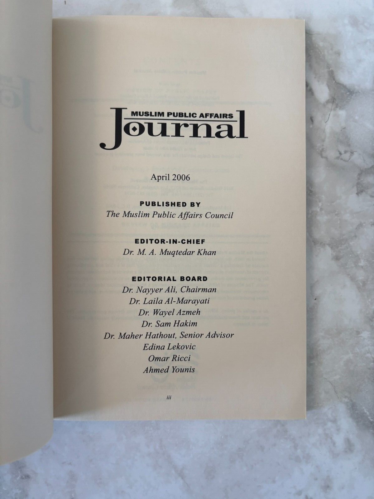 2006 Muslim Public Affairs Journal – Many Authors – Paperback – Islamic Affairs