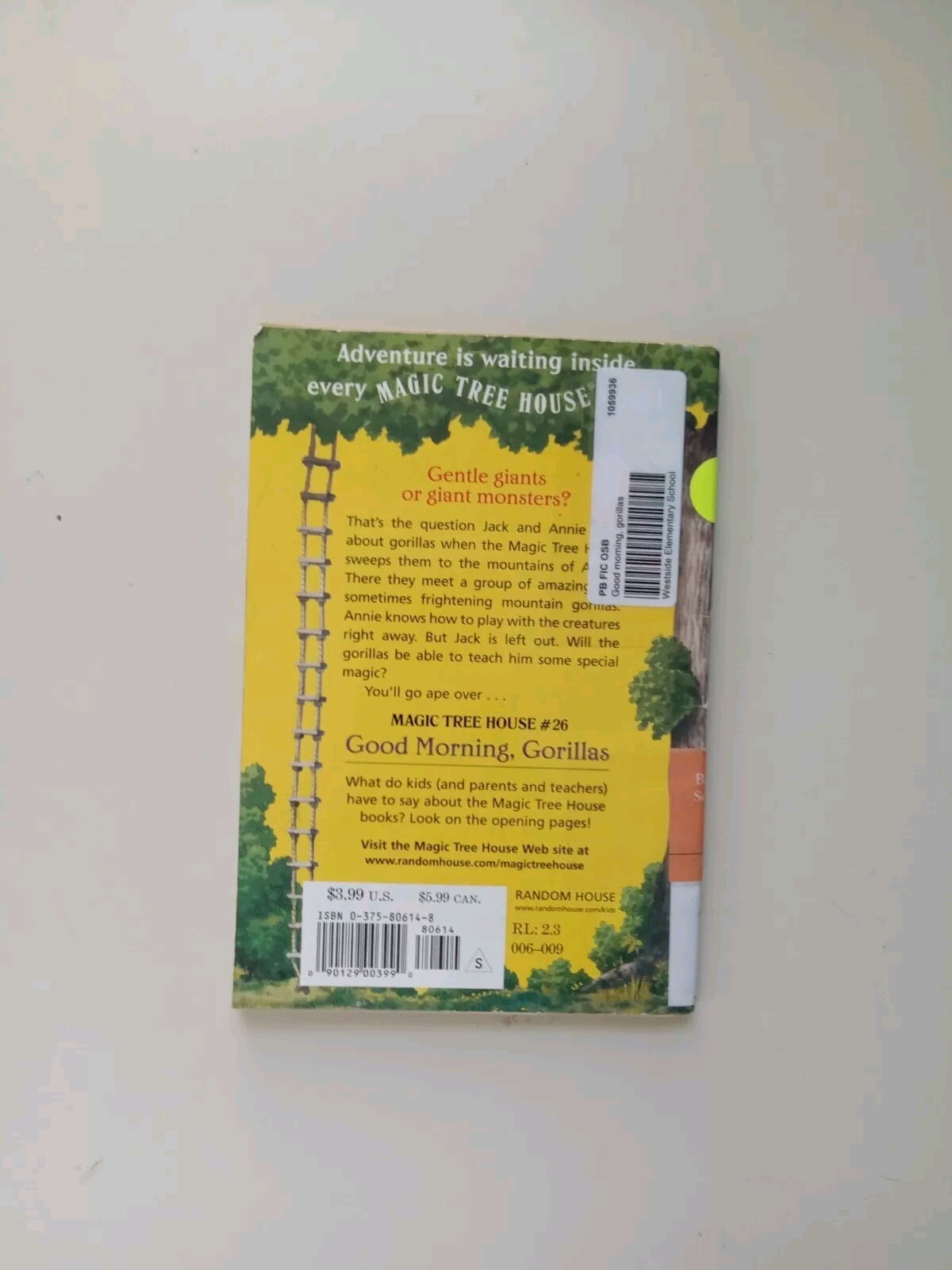 Good Morning, Gorillas by Mary Pope Osborne (2002, Mass Market) EX-LIBRARY