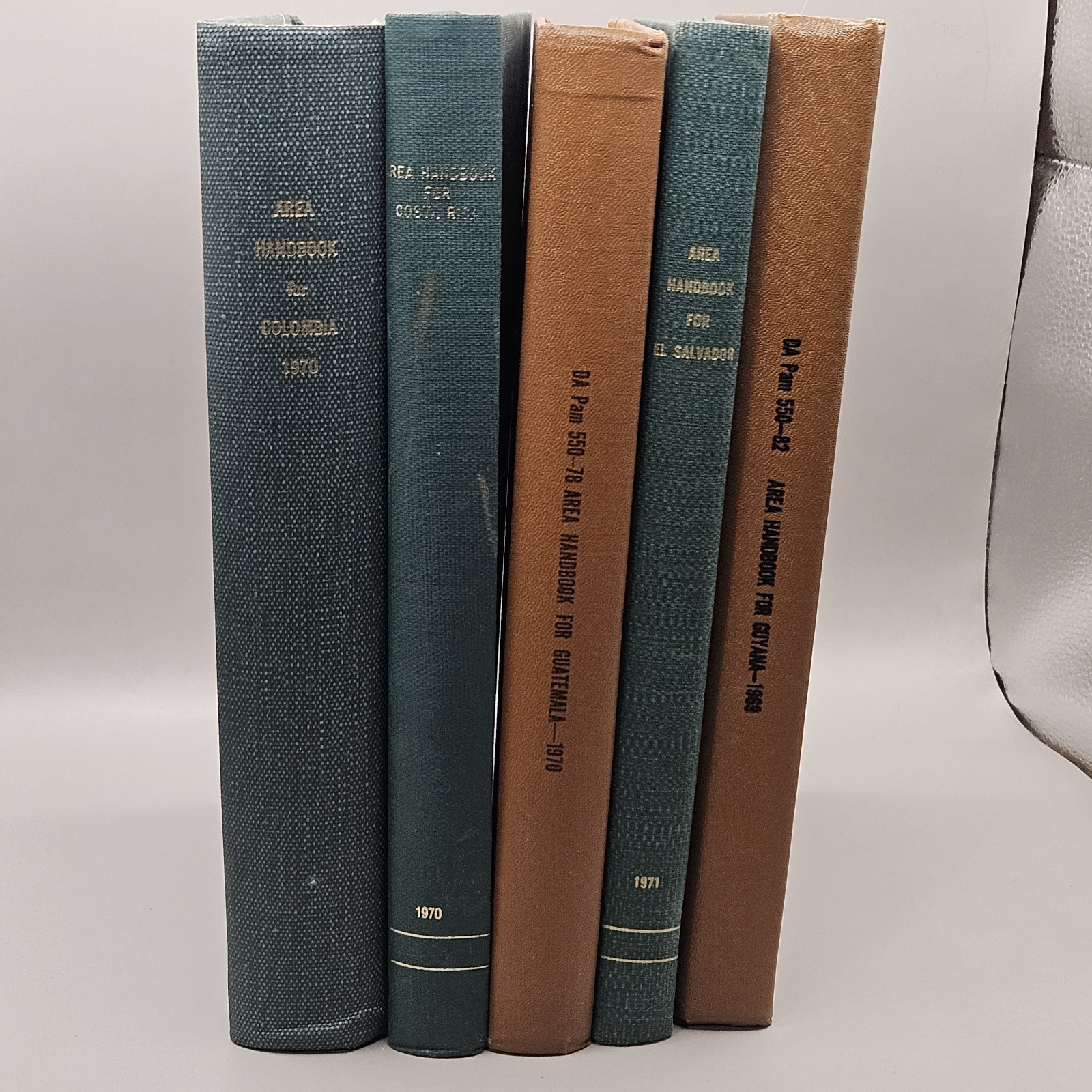Area Handbook Lot Of 5 Hardcover Books 1970 Costa Rica Colombia & More Military