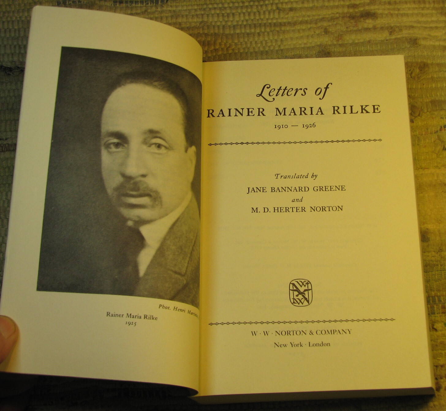 LETTERS OF RAINER MARIA RILKE 1892-1910 & 1910-1926 ©1972 Norton Library Paperba