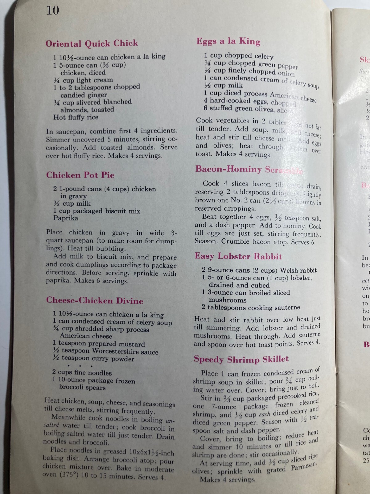Vintage Cookbook SHORTCUT COOKING 1969 / Meredith Corporation