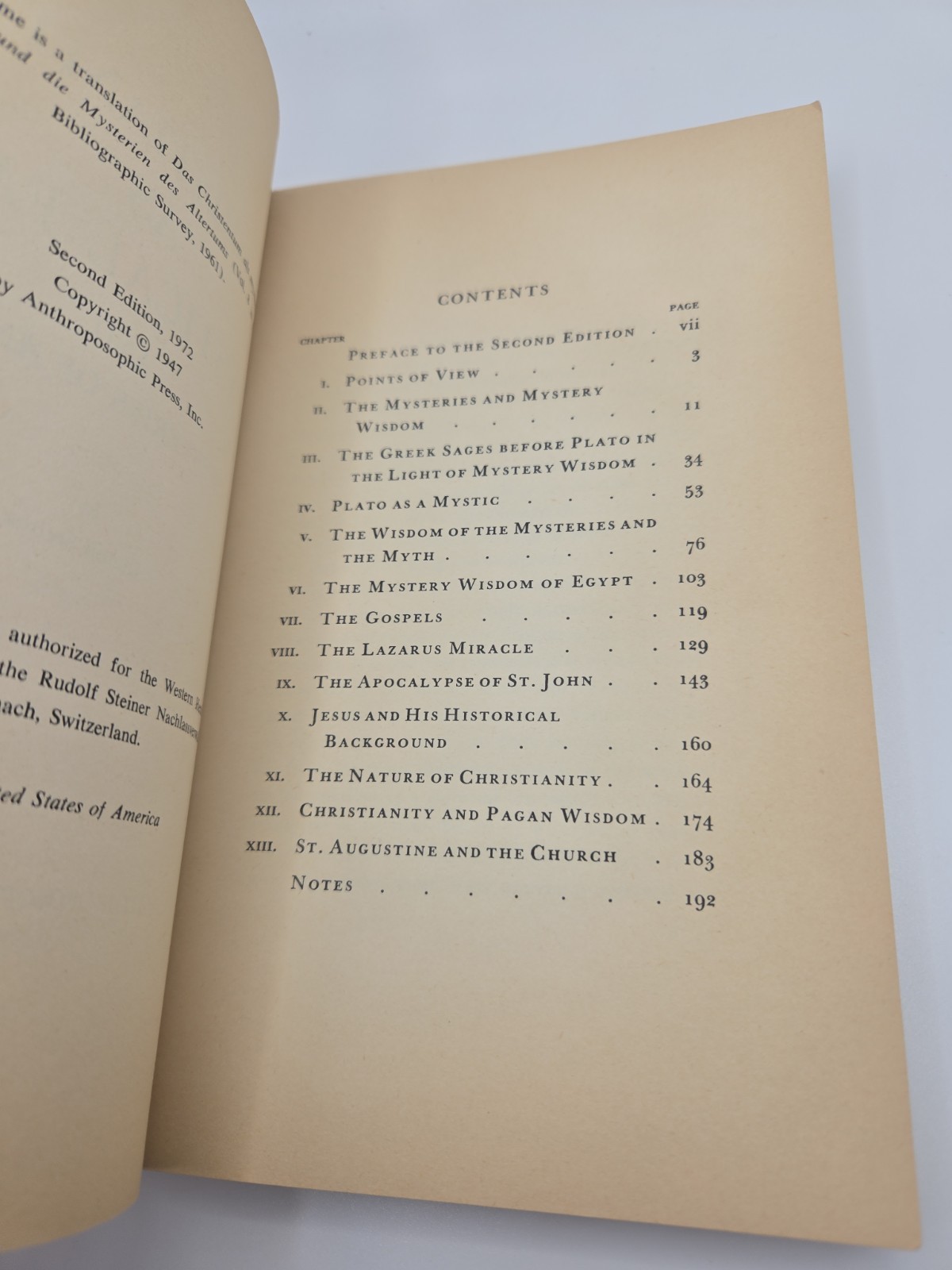 Christianity as Mystical Fact By Rudolf Steiner 1972 Second Edition PB G-536