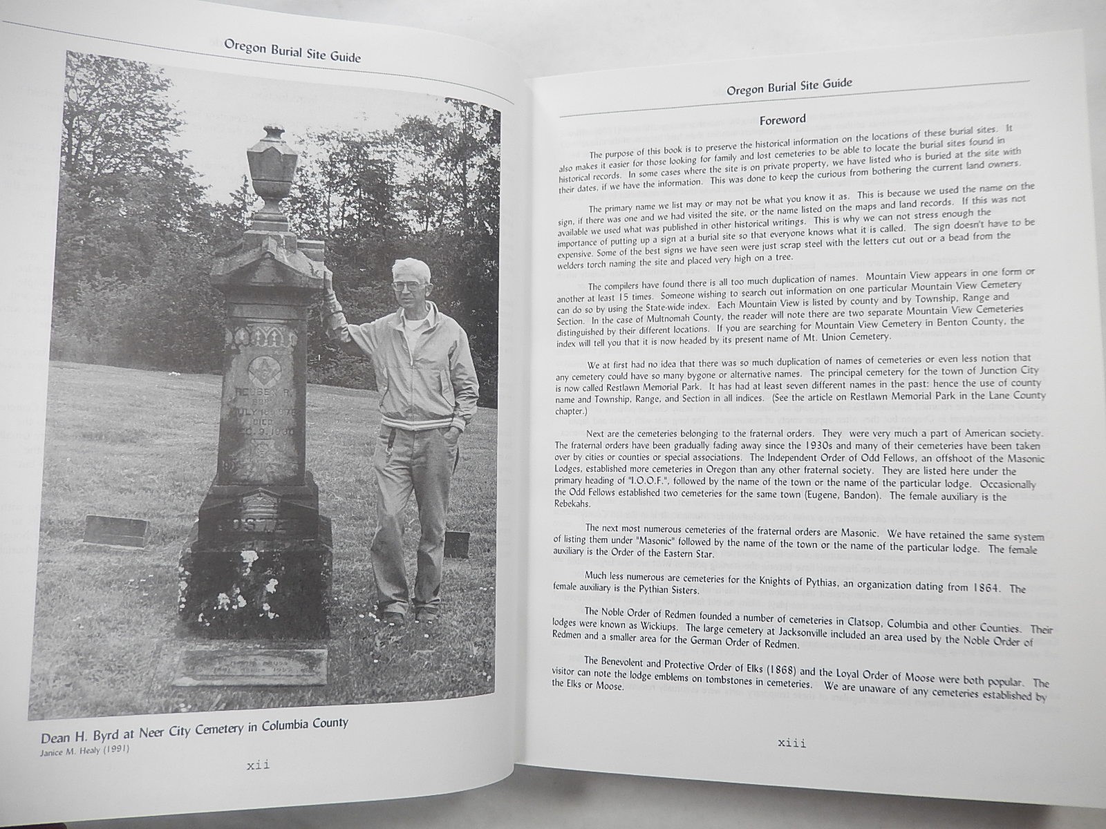 Oregon Burial Site Guide by Dean H. Byrd, 2001, 1st Edition, Hardcover