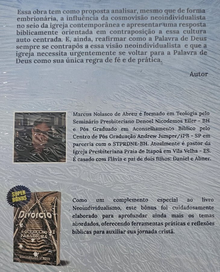 Neo Indivi Dualismo O Voo Solitario Da Vida Crista Marcus Nolasco de Abreu BOC