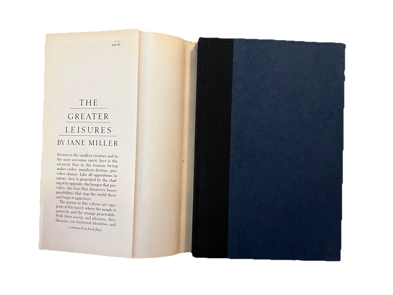 THE GREATER LEISURES 1ST ED (National Poetry Series) By Jane Miller – HC w DJ