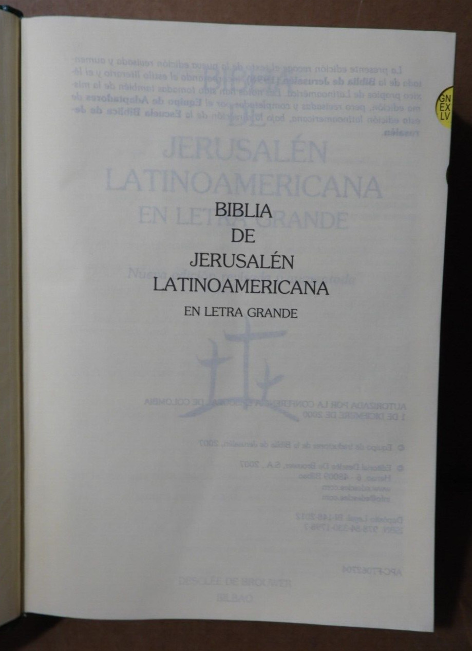 BIBLIA DE JERUSALEN (LATINOAMERICANA) LETRA GRANDE 2007 BILBAO,SPAIN EX!