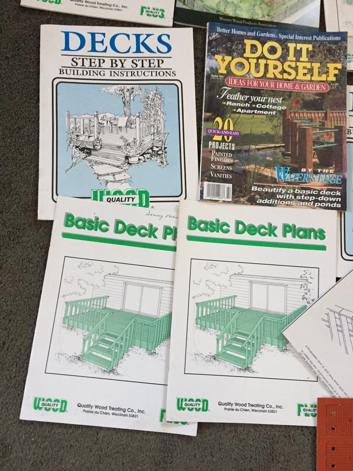 Deck Building Plans Manuals DIY Redwood Outdoor Design Construction Lot