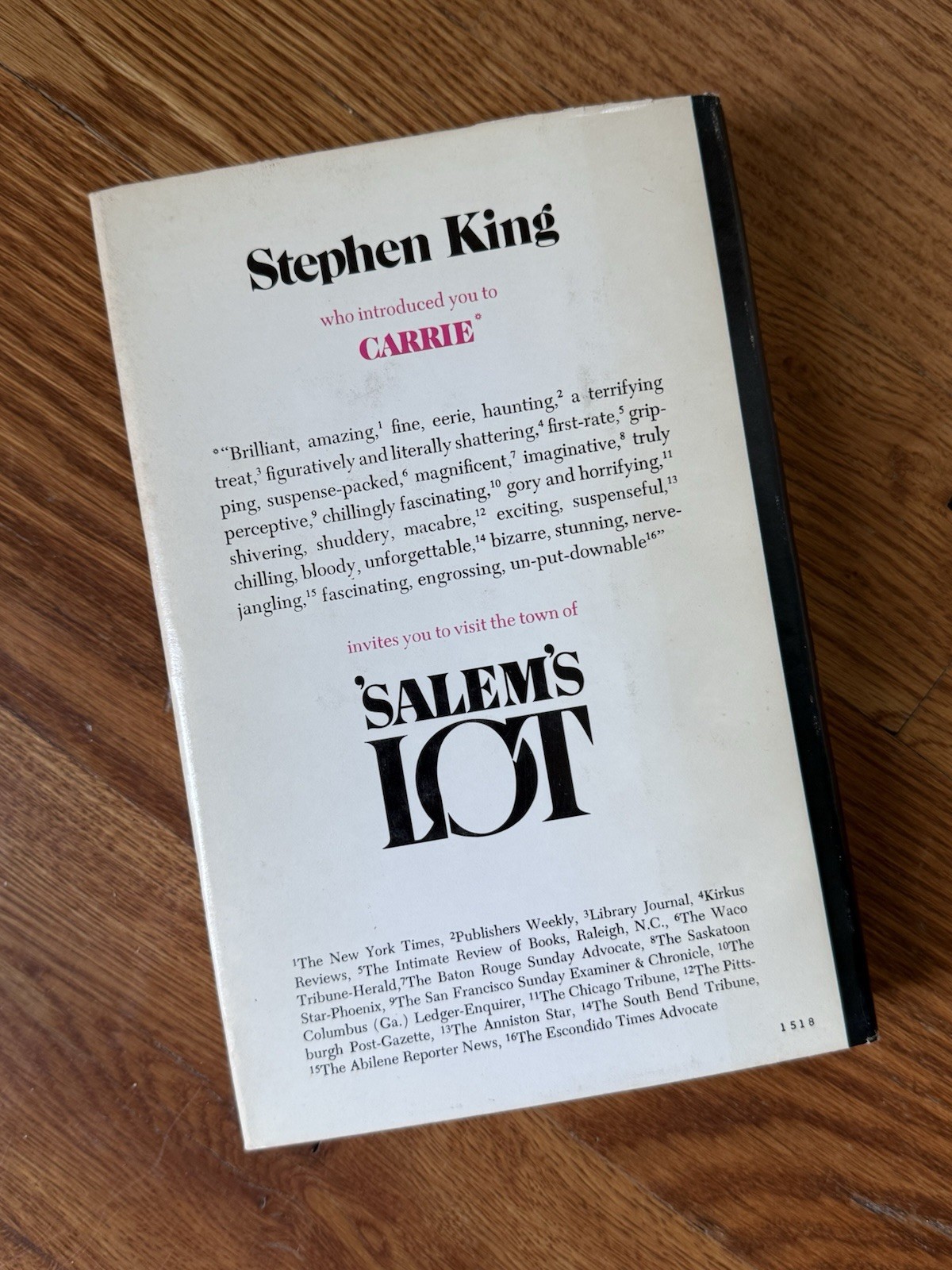 1975 SALEM’S LOT Stephen King Hardcover First Book Club Edition BCE 1st edition