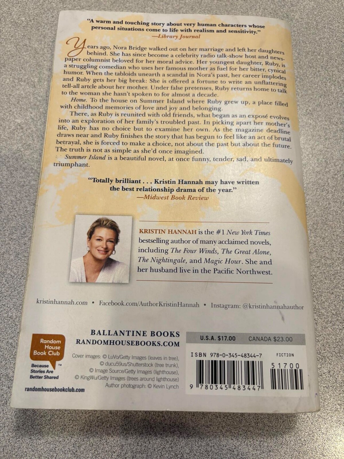Summer Island: A Novel – Paperback By Hannah, Kristin – VERY GOOD CONDITION