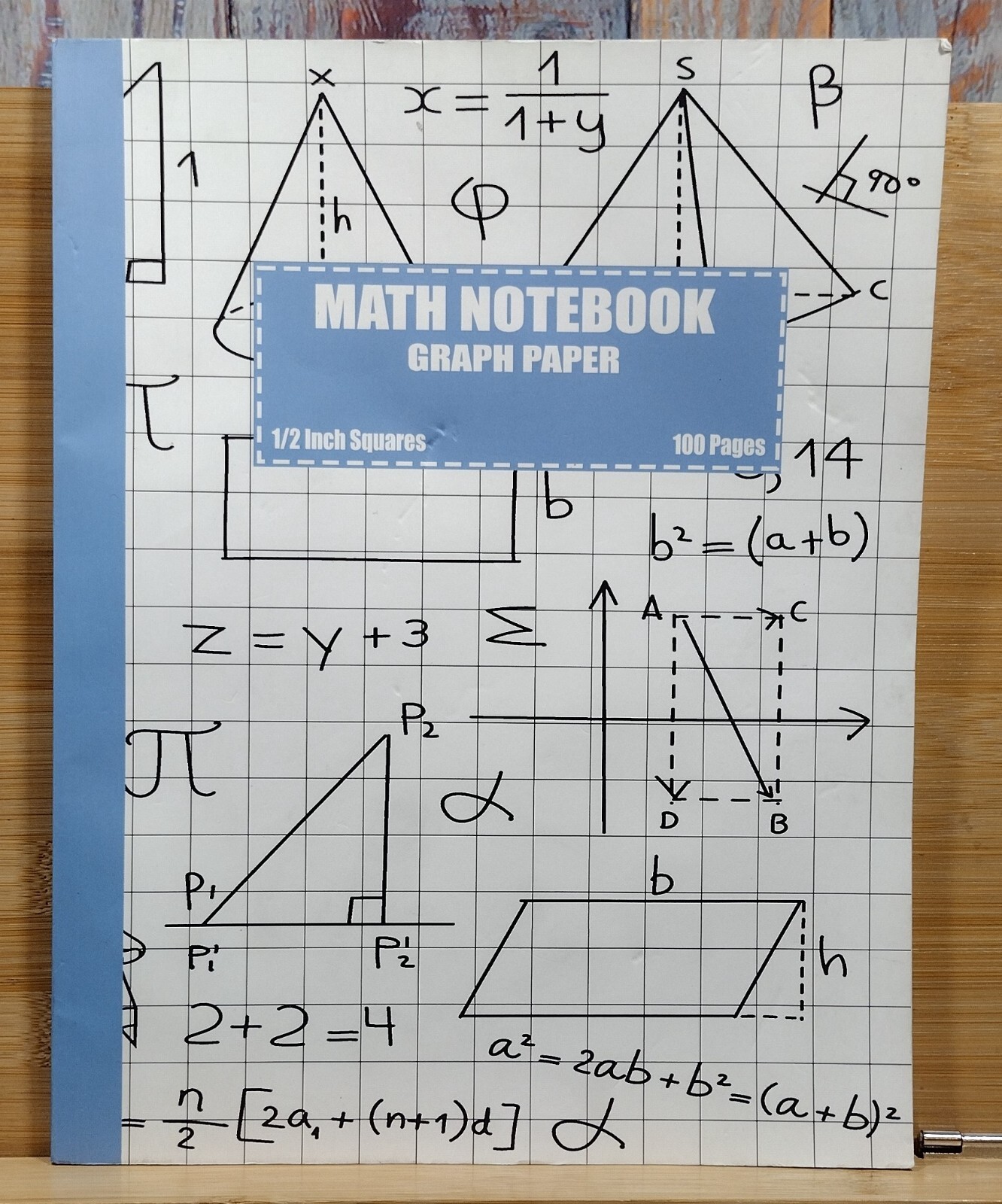 Math Notebook Graph Paper – 100 Pages, 1/2 Inch Squares – 100 Pages – Unused