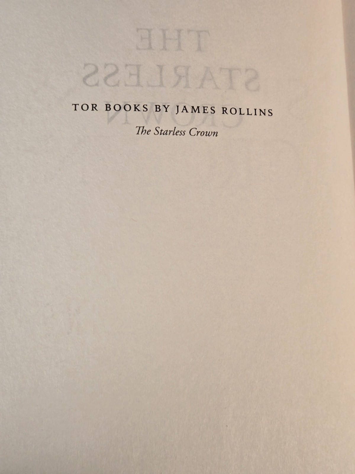 The Starless Crown James Rollins Moonfall Series Hardcover 1st Edition 1st Print