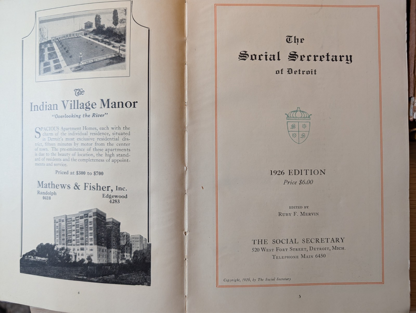 1926 – The Social Secretary – Detroit, Michigan