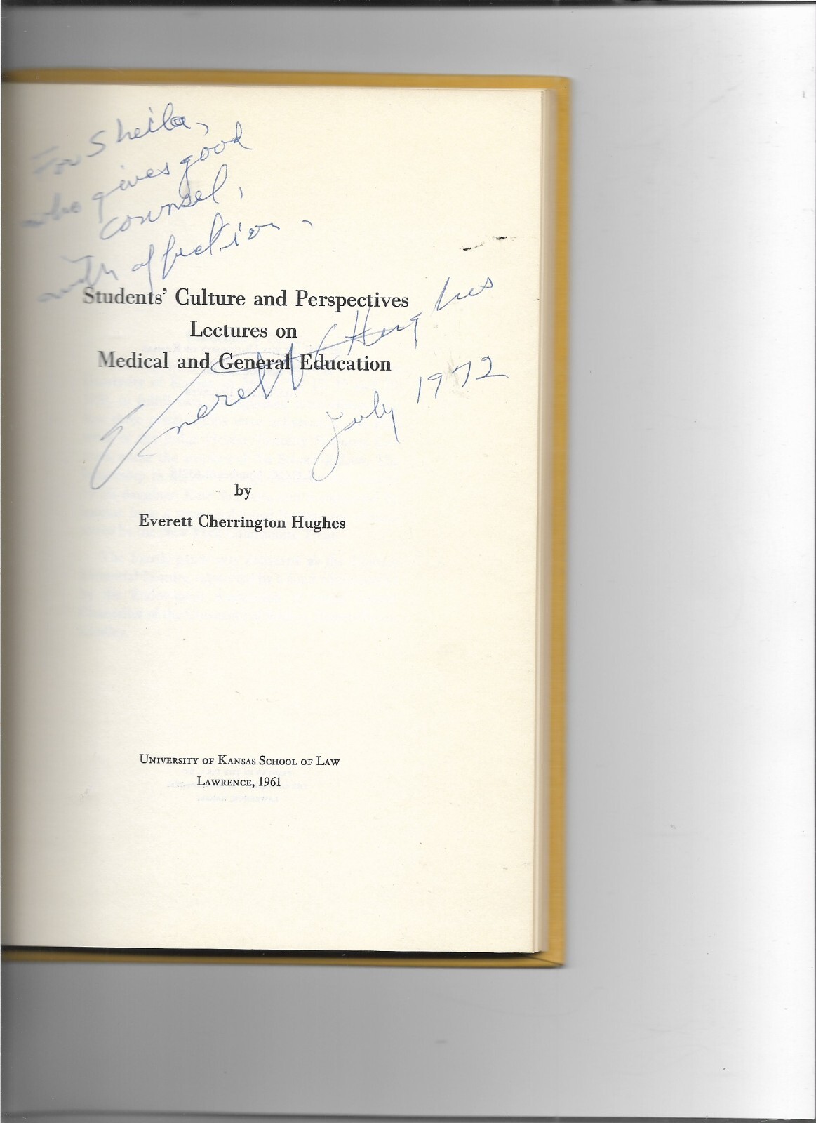 Students’ Culture & Perspectives: Lectures on Medical & General Education-Hughes