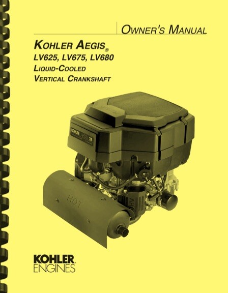 Kohler Aegis LV560 LV625 LV675 LV680 Vertical Crankshaft OWNERS & SERVICE MANUAL