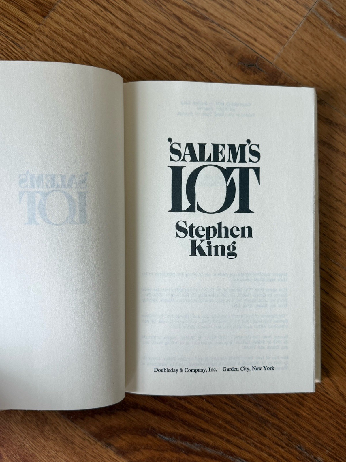 1975 SALEM’S LOT Stephen King Hardcover First Book Club Edition BCE 1st edition