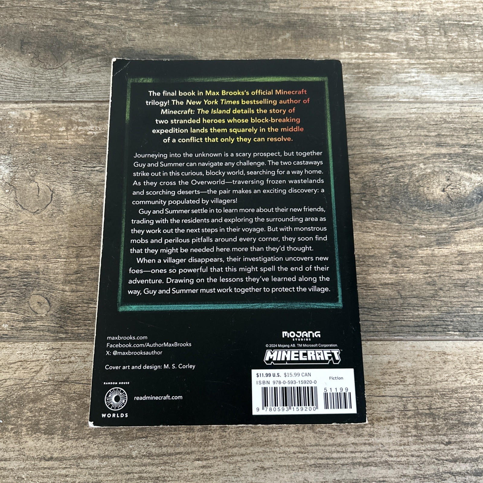 Minecraft: The Village: An Official Minecraft Novel by Max Brooks: Used