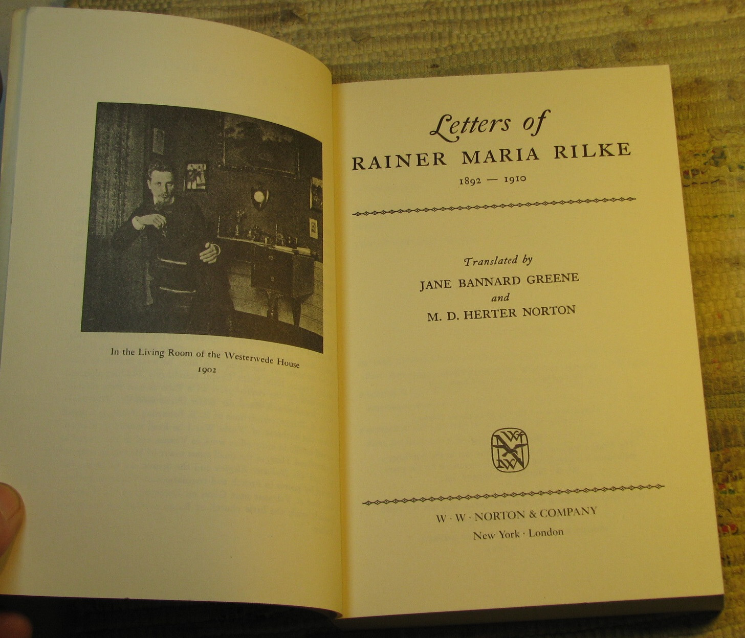 LETTERS OF RAINER MARIA RILKE 1892-1910 & 1910-1926 ©1972 Norton Library Paperba