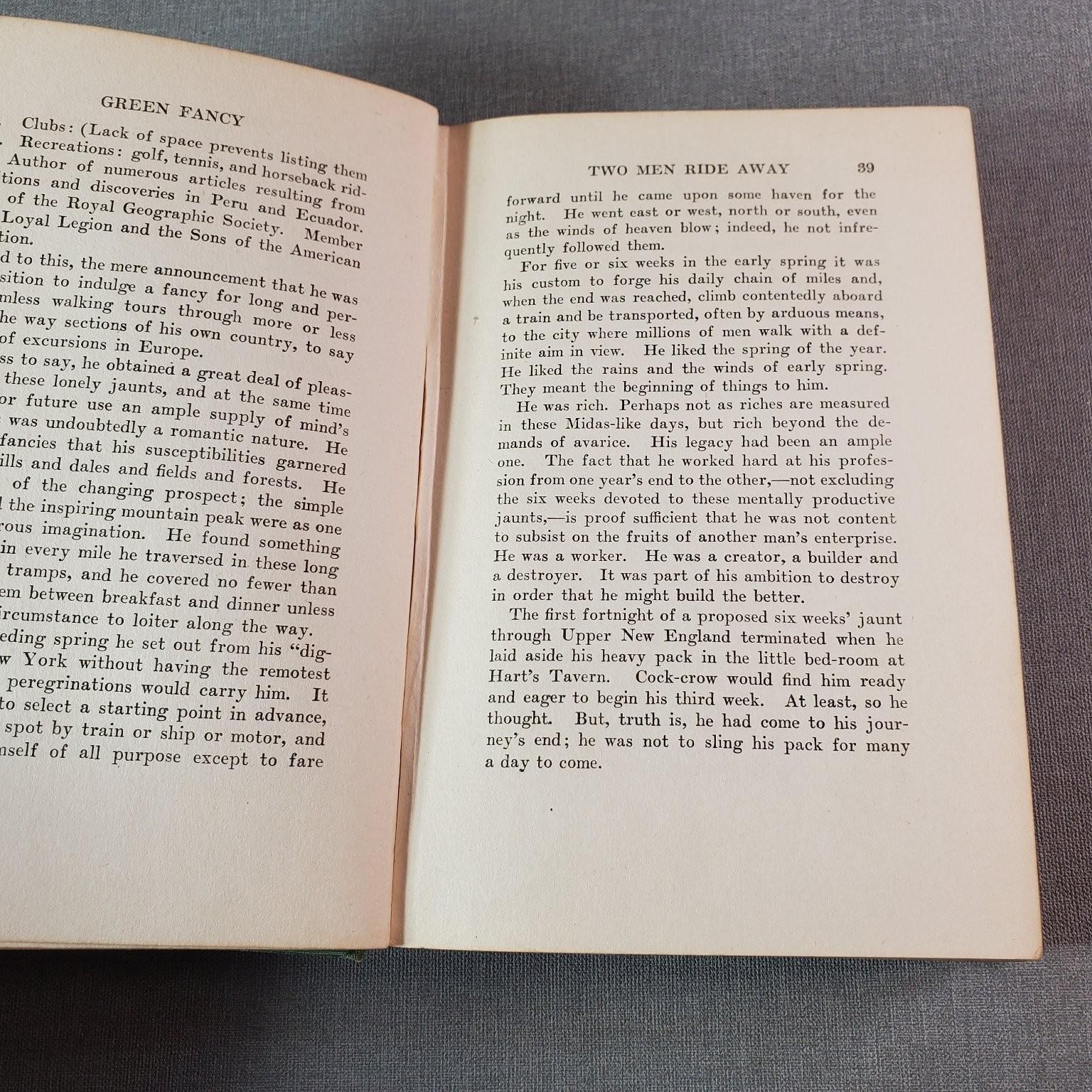 Green Fancy George Barr McCutcheon 1917 First Edition Fiction Dodd Mead