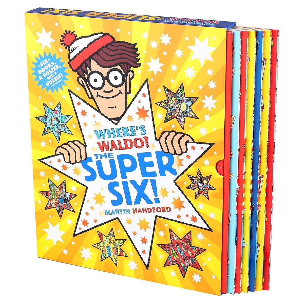 WHERE’S WALDO? THE SUPER SIX! MARTIN HANDFORD SIX BOOKS, A POSTER, AND A PUZZLE!