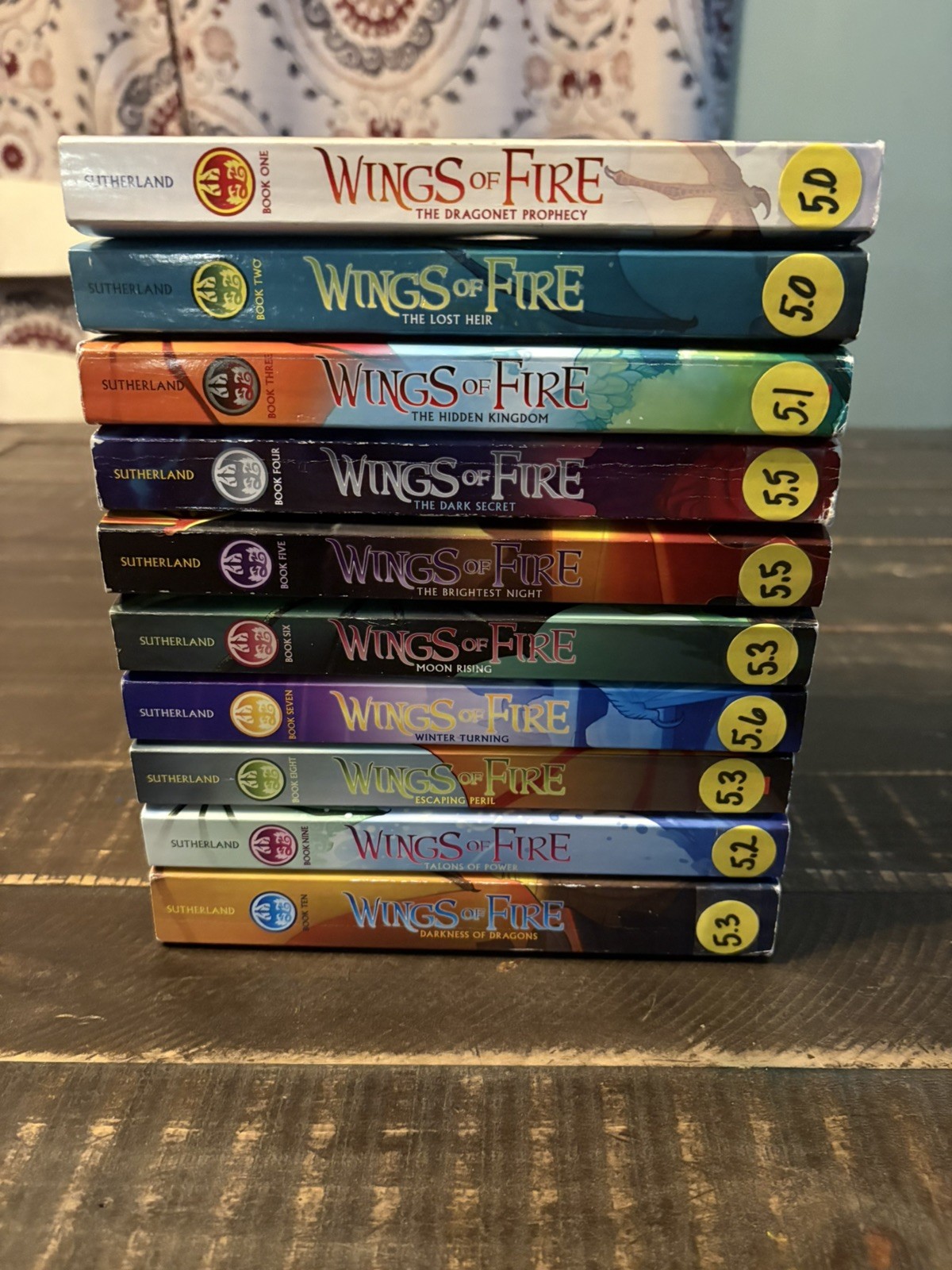 Wings of Fire 1-10 Paperback Book Set Lot By Tui T. Sutherland Dragons Mystical