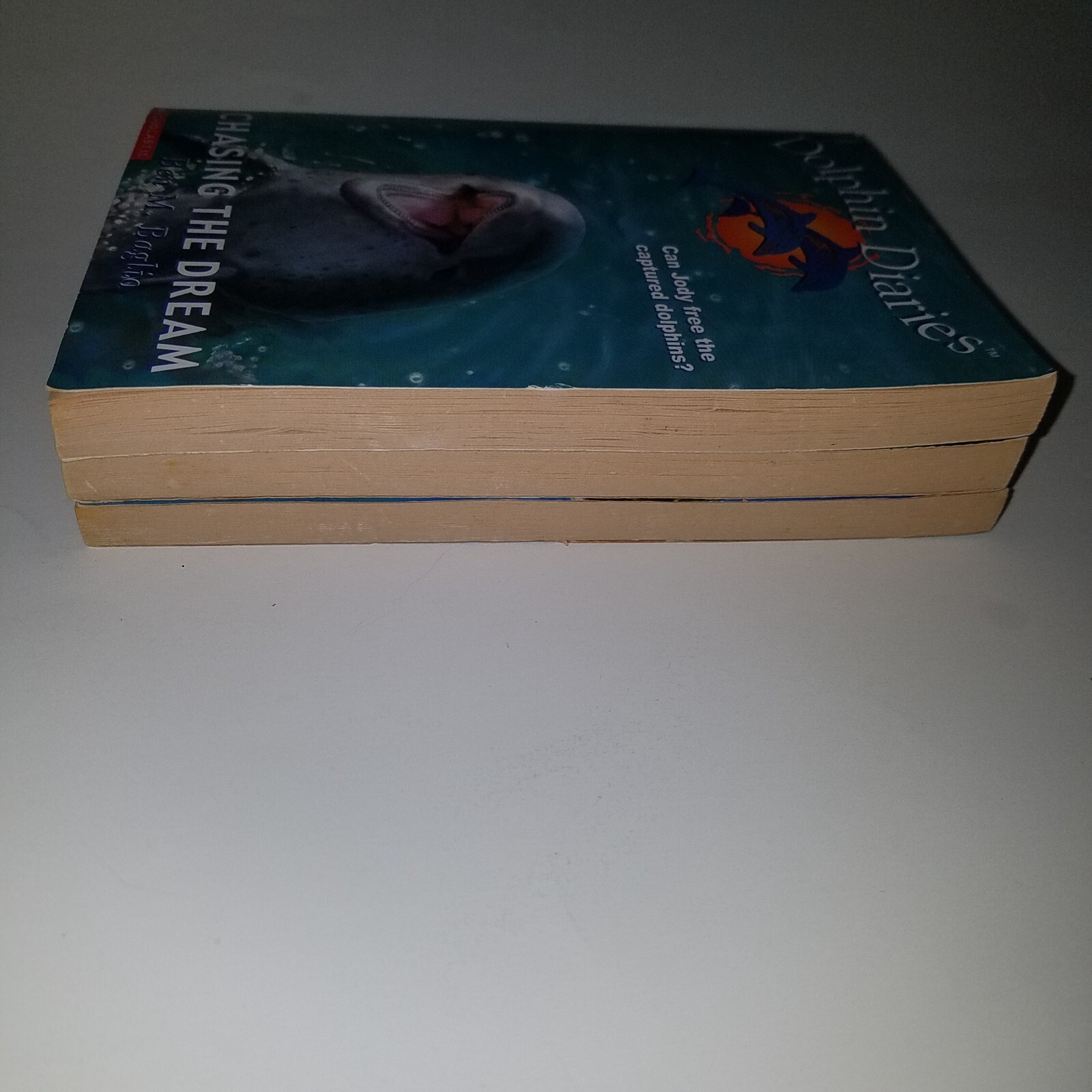 3 Dolphin Diaries Paperback Book Lot Ben M Baglio 5 6 7 Chasing Following Racing