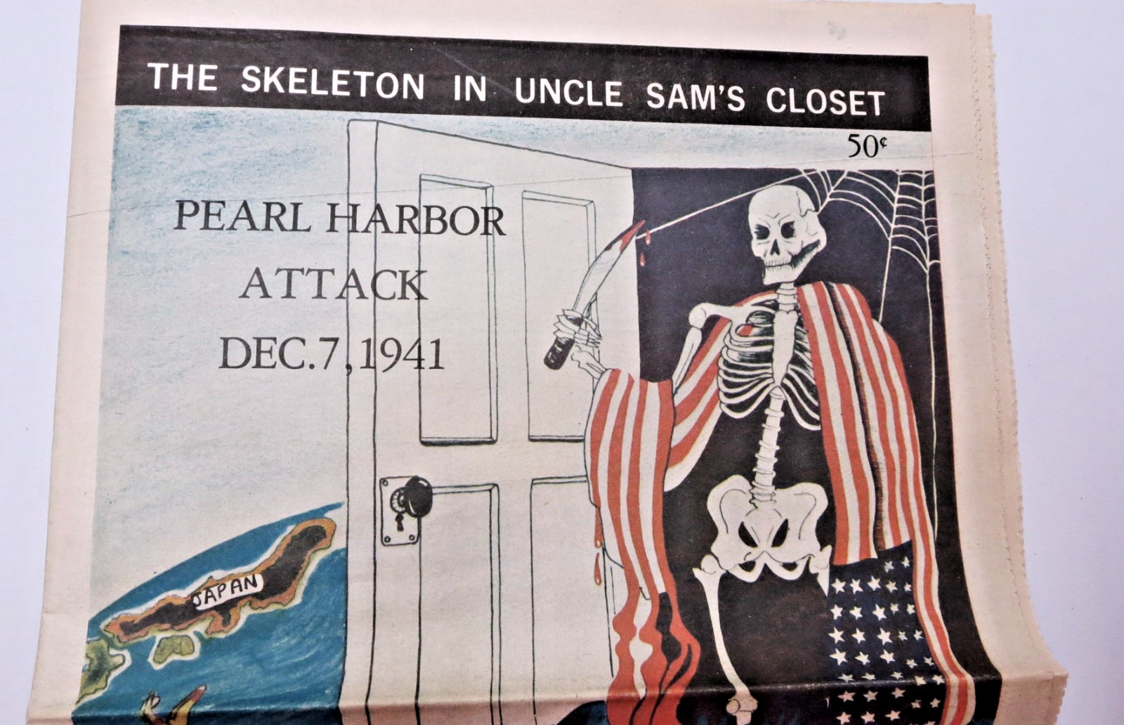 The Skeleton In Uncle Sam’s Closet WW2 Pearl Harbor Attack Newspaper By Van Dyke